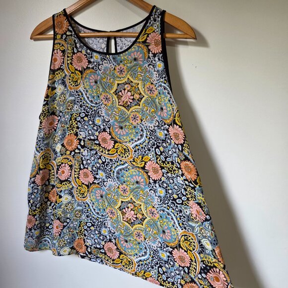 EUC LOFT BOHO PAISLEY SOFT FLOWY TANK TOP SIZE LARGE - Picture 1 of 13